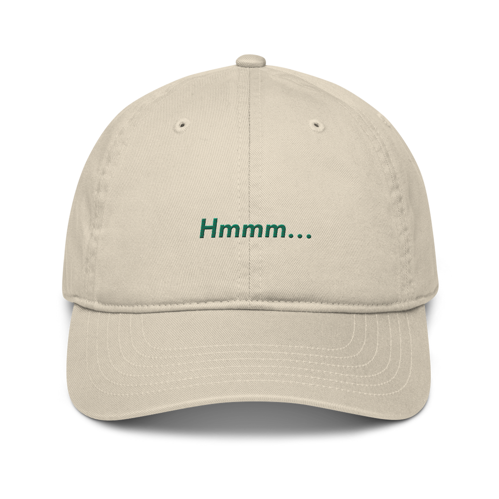 Hmmm... Embroidered Organic Hat