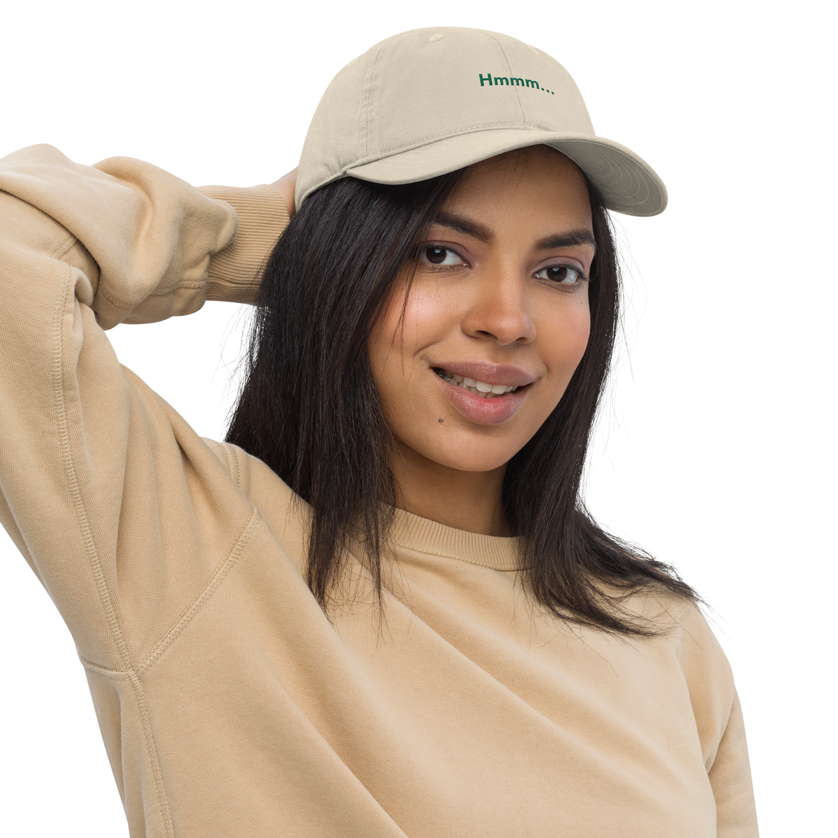 Hmmm... Embroidered Organic Hat